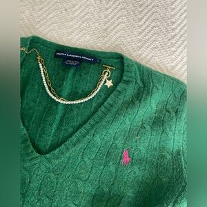 Vintage cropped Ralph Lauren Women's Wool fleece sweater
